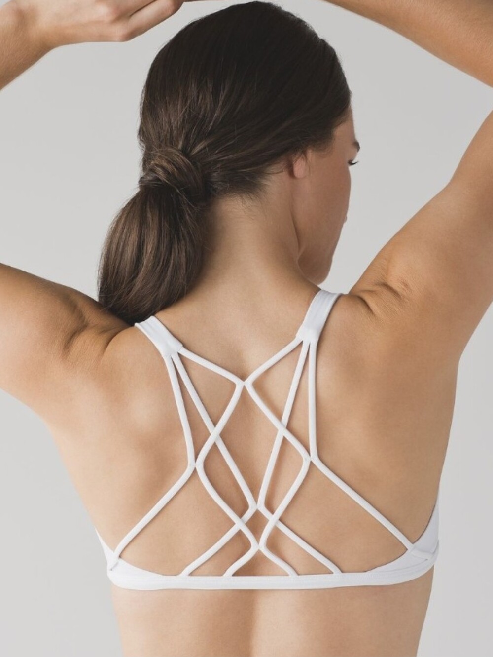 Lululemon Free To Be Zen Bra. White. Strappy Crossed Back. Size 6.  No Pads.